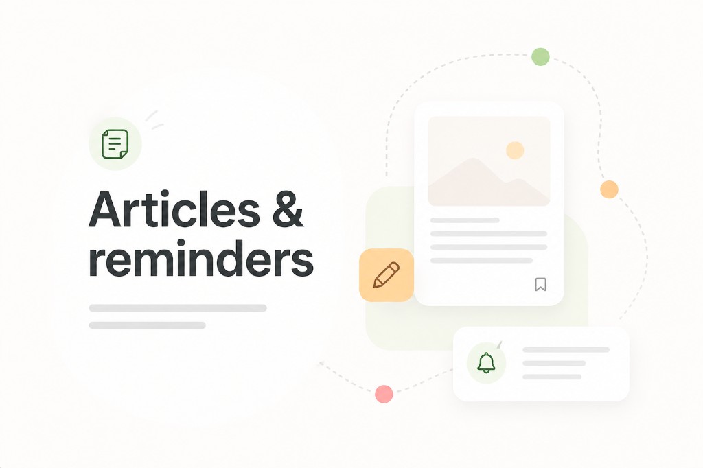 Article cards and reading layout in Prayr